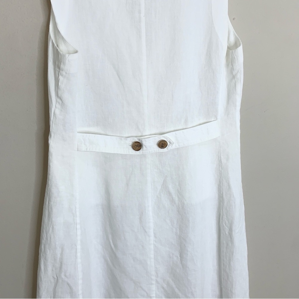 Jenni Kayne Callan Dress (Sz XS) Sleeveless Button-Up Linen Midi Ivory - Picture 10 of 13